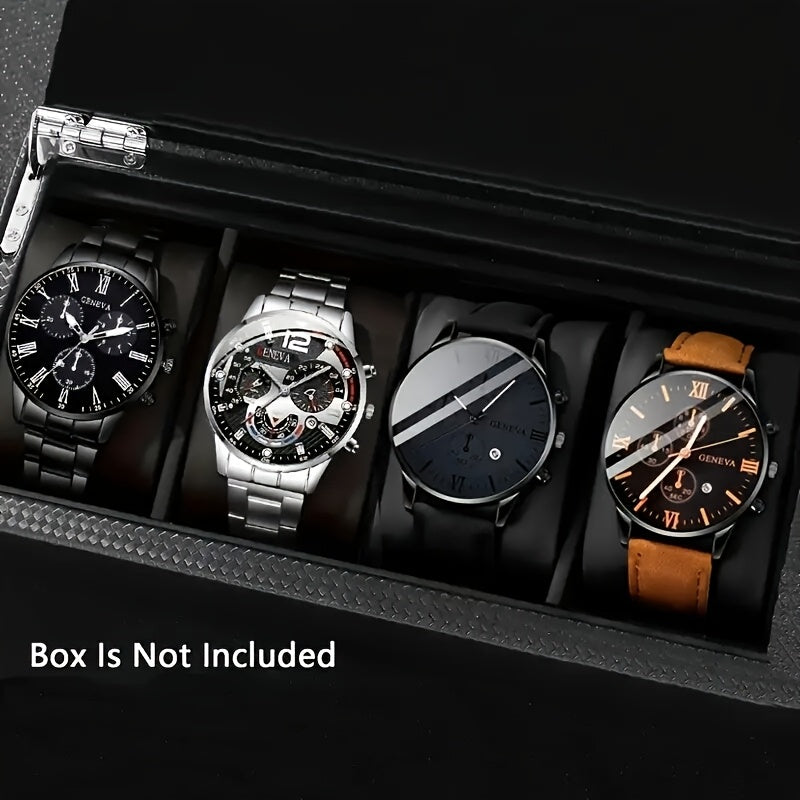 Conjunto de 4 relógios masculinos elegantes de quartzo