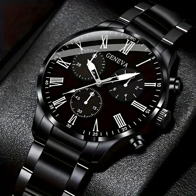 Conjunto de 4 relógios masculinos elegantes de quartzo
