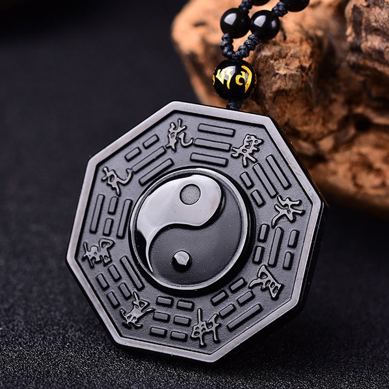 Amuleto de Obsidiana - Conecte-se com a Energia do Universo, Proteção Espiritual, Equilíbrio Interior e com Energia do I-Ching.