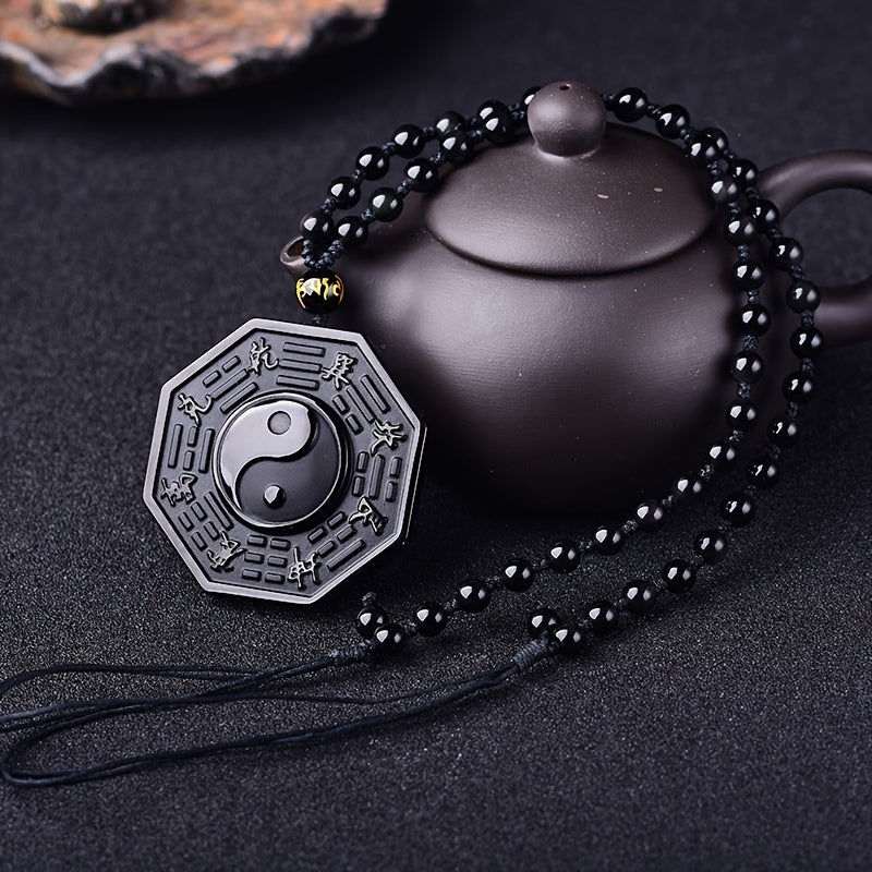 Amuleto de Obsidiana - Conecte-se com a Energia do Universo, Proteção Espiritual, Equilíbrio Interior e com Energia do I-Ching.