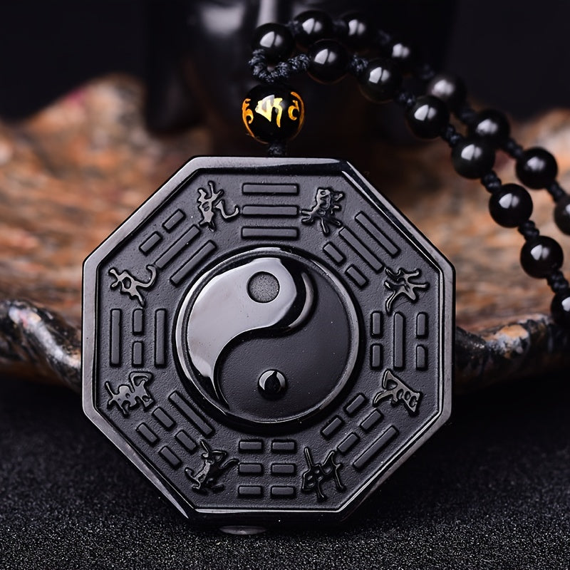 Amuleto de Obsidiana - Conecte-se com a Energia do Universo, Proteção Espiritual, Equilíbrio Interior e com Energia do I-Ching.