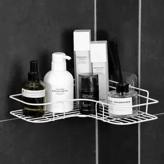 Prateleira Triangular para Banheiro – Instalação Sem Perfuração, Elegância e Praticidade