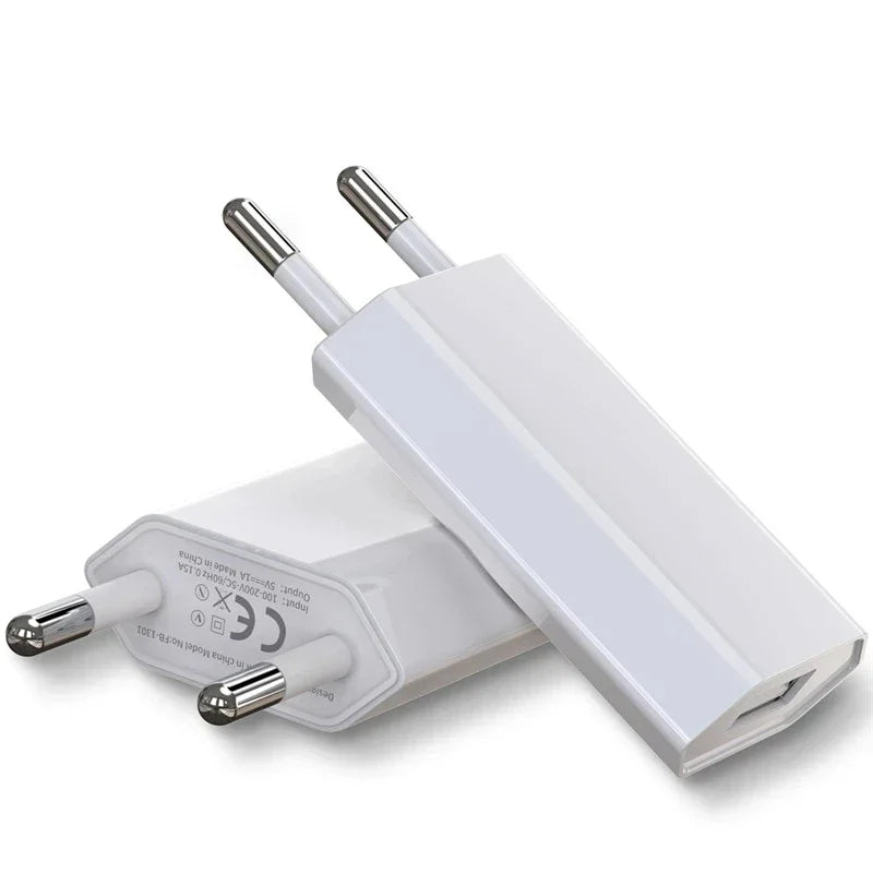 🔌 Carregador USB 5V 1A  Portátil e Eficiente 🔌
✅ Kit com 2 a 5 Peças – Ideal para Viagem!
⚡ Compatível com iPhone XS Max e Outros Celulares
🔹 Plug UE  Compacto e Durável