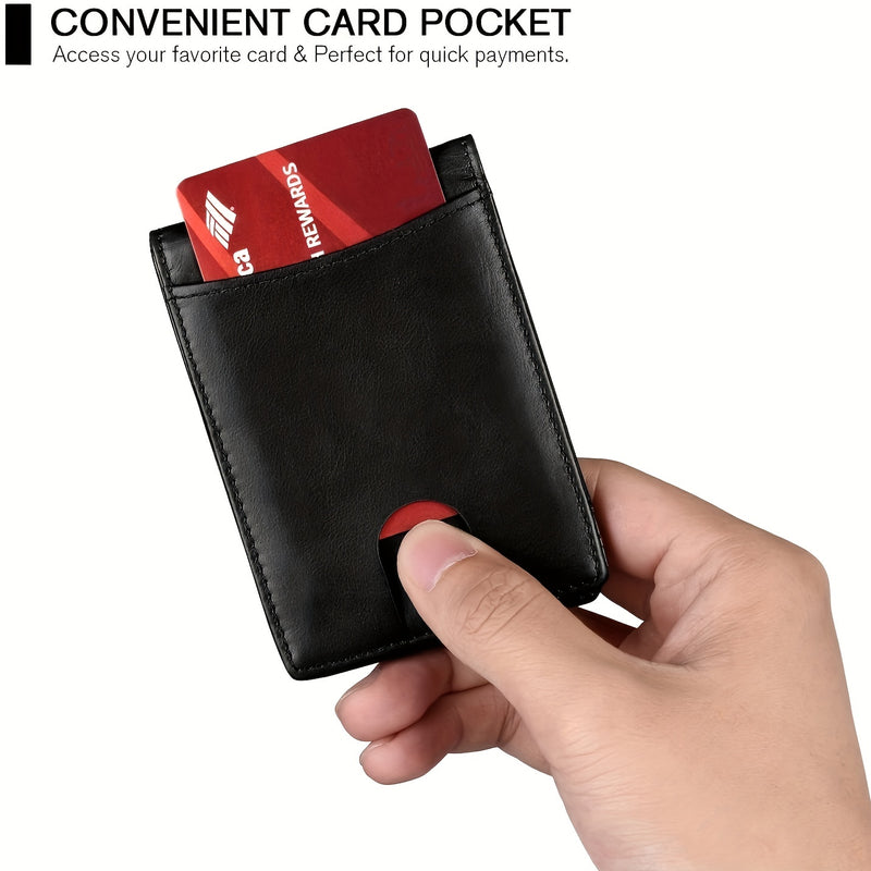 Carteira Slim Inteligente de Couro PU – Estilo, Segurança e Poder na Palma da Sua Mão!