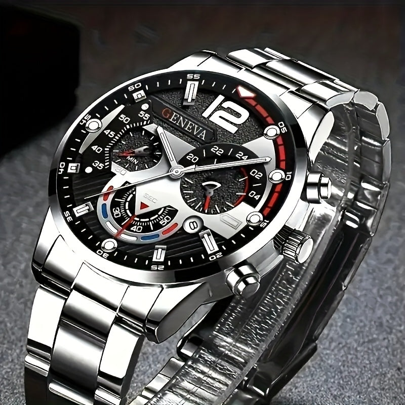 Conjunto de 4 relógios masculinos elegantes de quartzo